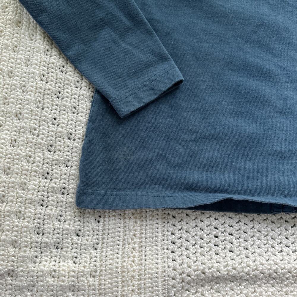 Vintage LL Bean Grandmacore Cottage Core Teal Cotton Cardigan Y2K Hook&Eye Med - Picture 9 of 13